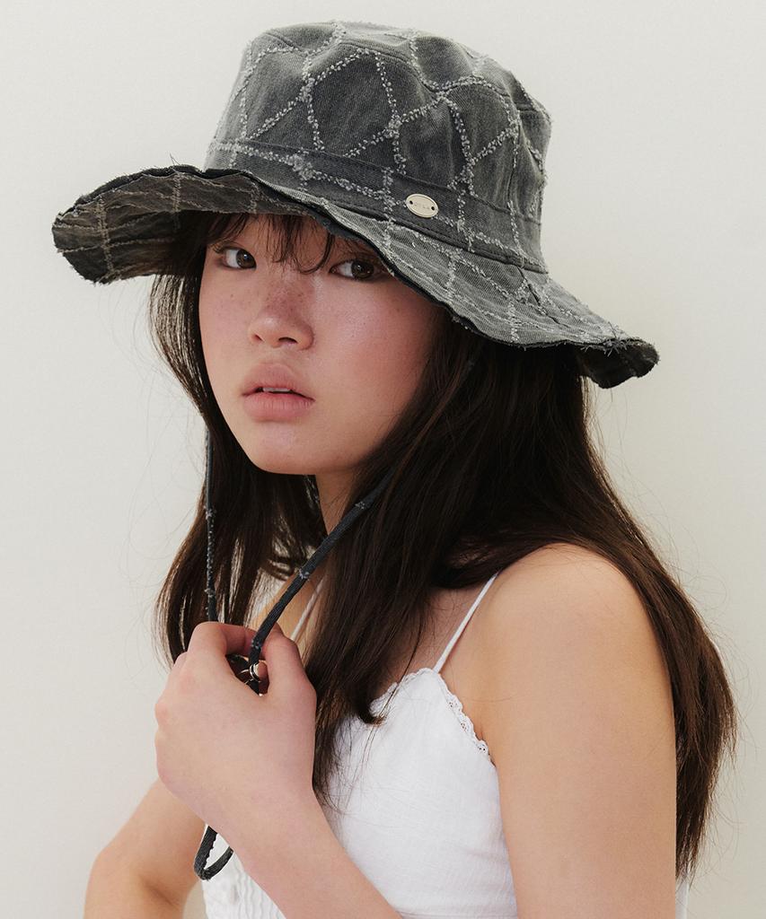Obeulla Diamond Damage Safari Hat_Charcoal Ha050