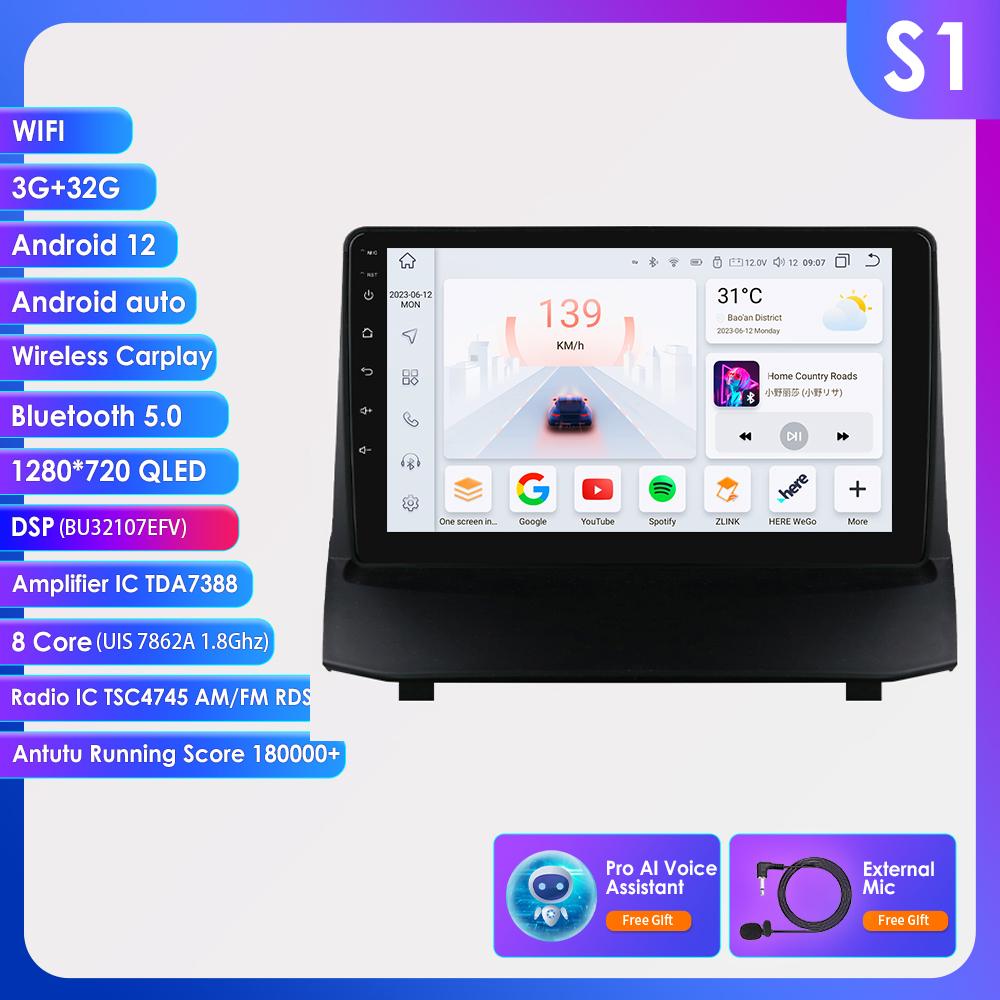 Autoradio Android 2din pentru Ford Fiesta 2009 - 2017 Radio auto Multimedia Player video Navigație GPS Ecran inteligent Unitate principală Carplay 4G WIFI DSP