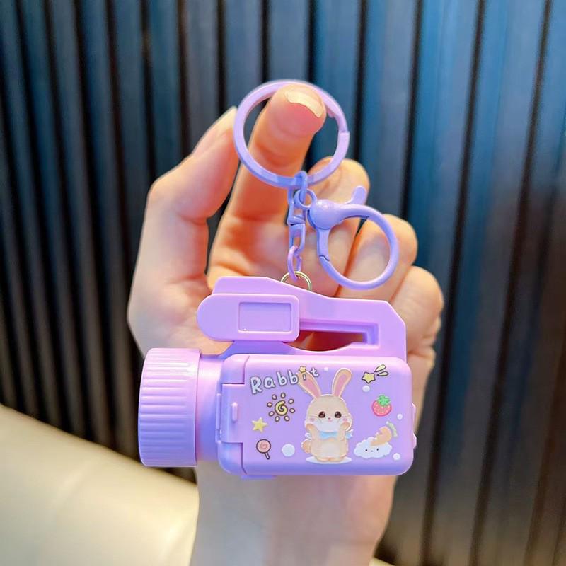 Luminous Cartoon Projector Camera Keychain - Small Gift & Bag Pendant
