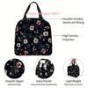 1pc, Floral Pattern on Dark Background, Printed Thermal Bag, Insulated Bag, No Food Contact, Suitable for Home, Restaurant, Offi