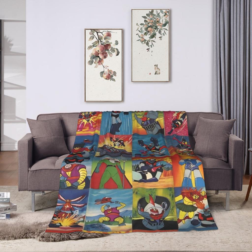 UFO Robot Grendizer Blankets Fleece Spring/Autumn   Multifunction Warm Throw Blanket for Bed Couch Quilt