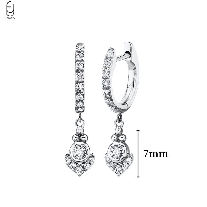 925 Silver Ear Buckles Fashion Hoop Earrings White Crystal Luxury Women's Earrings Wedding Women's Jewelry Premium Gift