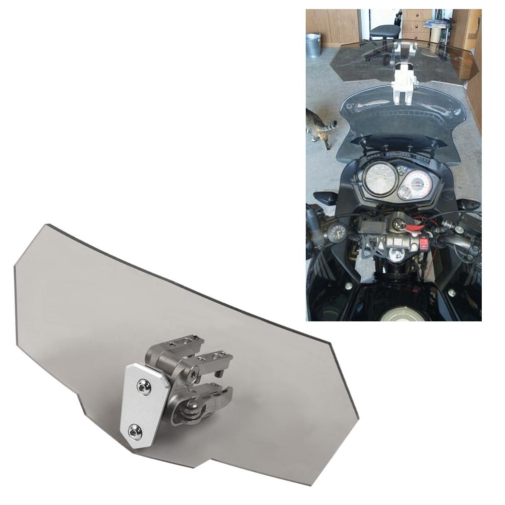 Universal Airflow Adjustable Motorcycle Windscreen Windshield Wind Deflector (Black)