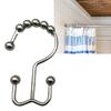 12PCS Shower Curtain Hooks Rustproof Metal Iron Double Sided Bath Curtain Hook Rings for Bathroom Bl