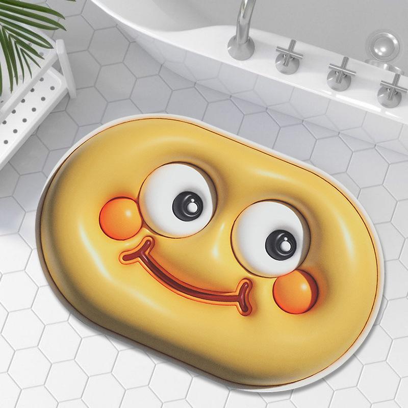 

Новый мультяшный смайлик 3D расширяющийся пузырь визуальный стерео дренажный коврик туалет кухня ванная комната нескользящий быстросохнущий 40 * 60cm