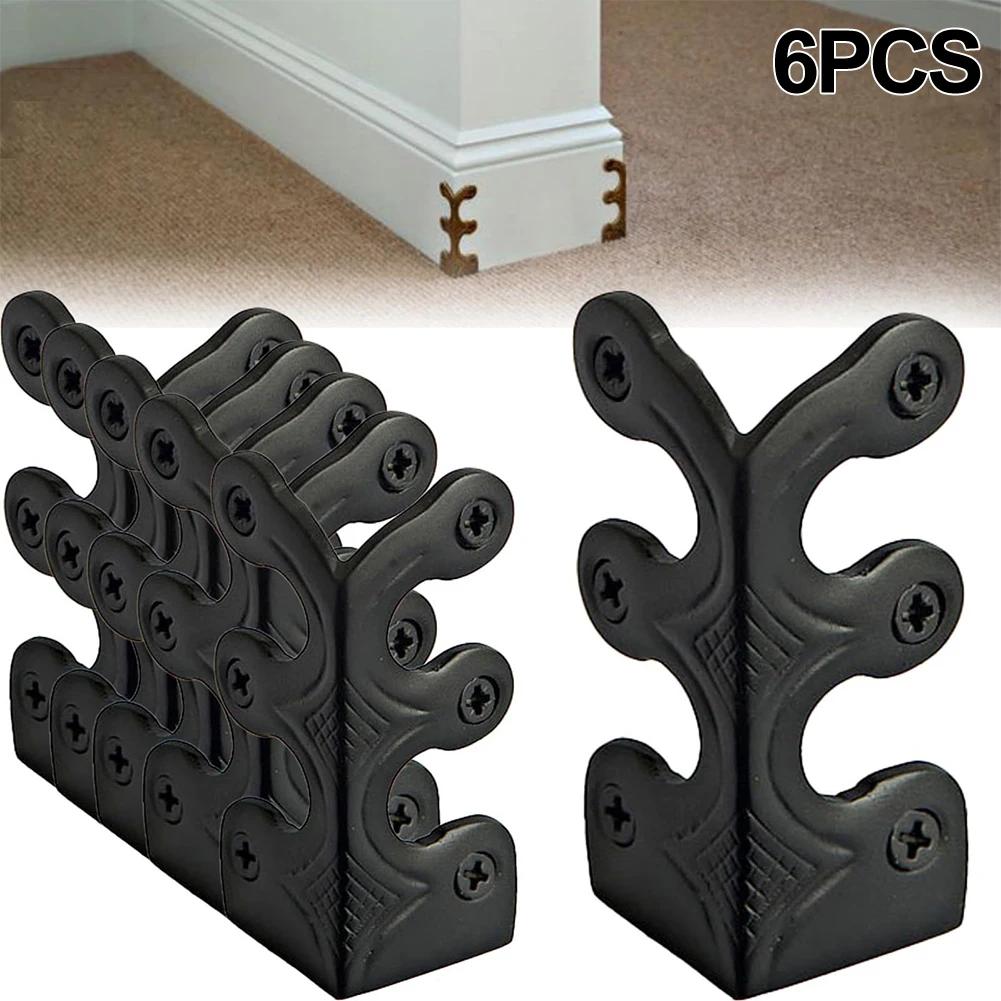 6pcs Board Corner Protectors Vintage Metal Corner Protectors Corner Brackets For Stylish Baseboard Skirting Boards Home Hardware
