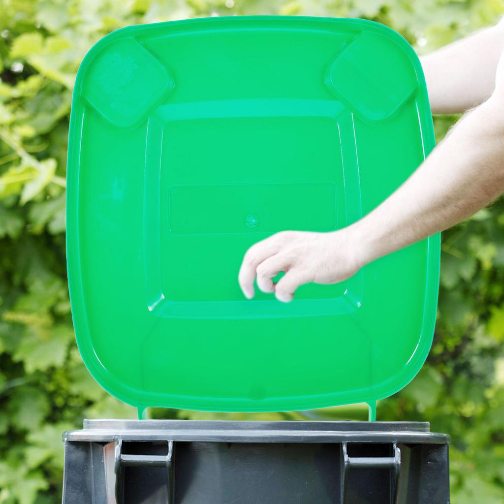 Plastic Trash Can Lid Thickened Cover for Large Outdoor Garbage Bucket Sealed Replacement Accessory for Public Waste Bins