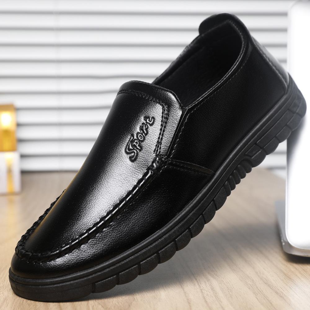 New casual leather shoes business business leather shoes breathable tide casual shoes soft surface