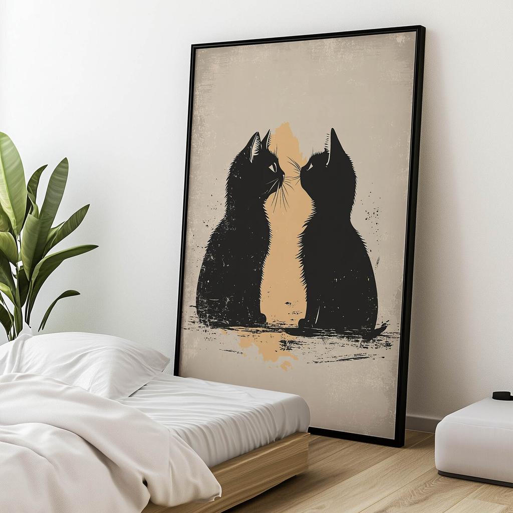 Love In Cat Style Love In Cat Style, 40X50 Cm, Unframed, Matte Paper 230 Gsm