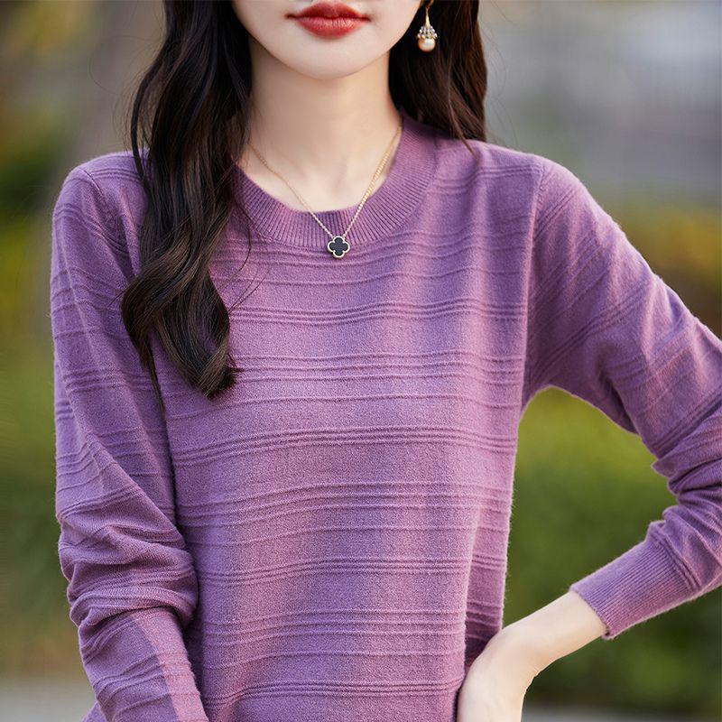 New Women's Plus Size Thick Wool Sweater - Round Neck, Loose Fit, Knitted Pullover for Autumn and Winter