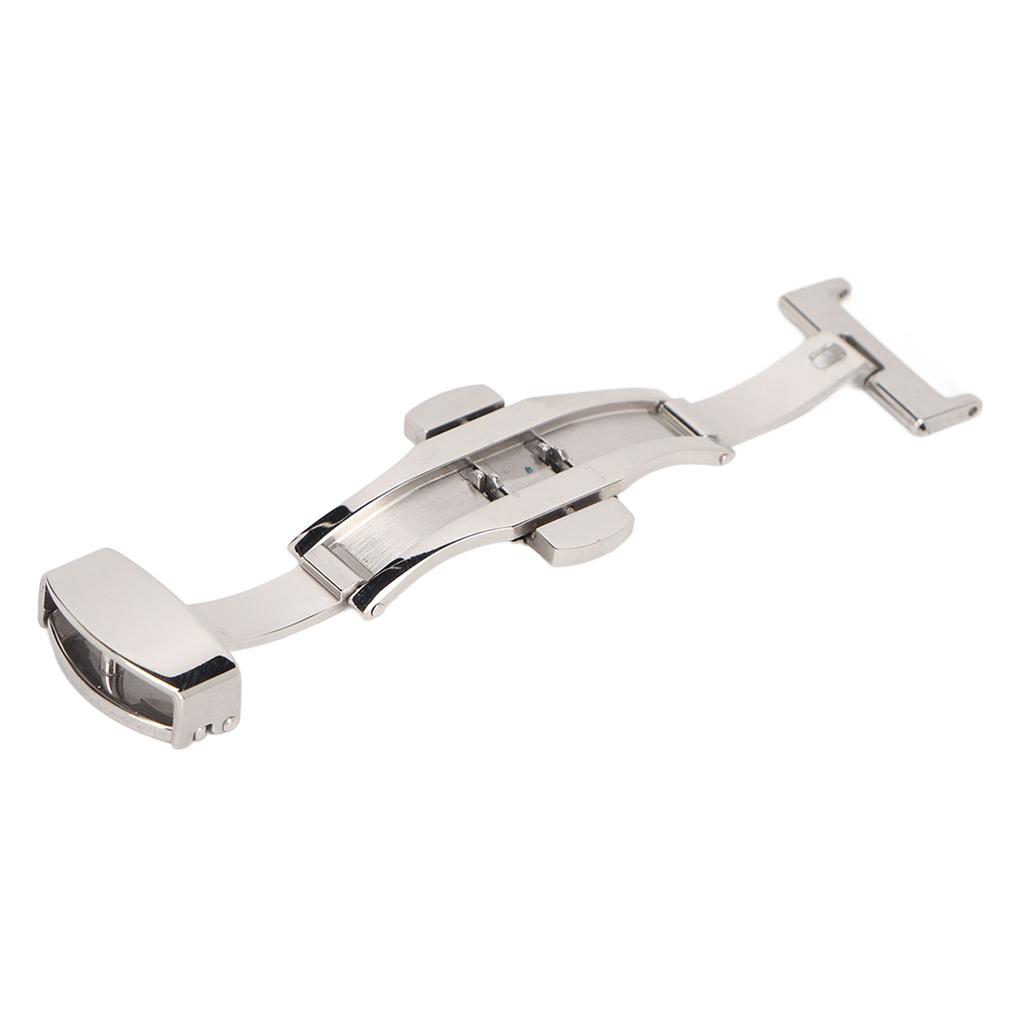 Silver Stainless Steel Watch Deployment Clasp High Finished Ergonomic Watch Buckle Replacement for