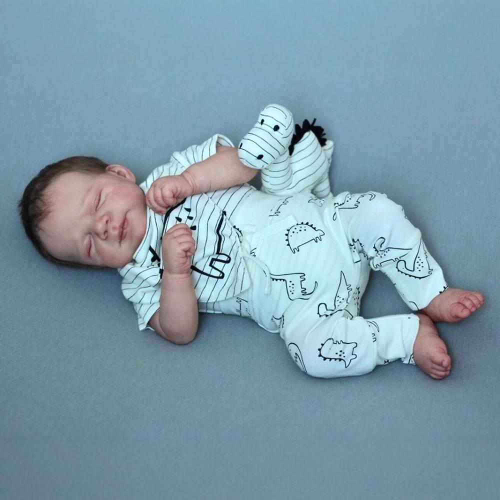 19 Inch Lifelike Rebirth Baby Dolls Pascale Soft Touch Cotton Body Newborn Babies Doll Cute Sleeping Simulation Doll Children Accompanying Growth Toys