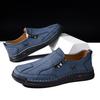Summer Plus Men's Shoes New Casual Leather Shoes Men's Low Top Loafers Handmade Stitched Board Shoes