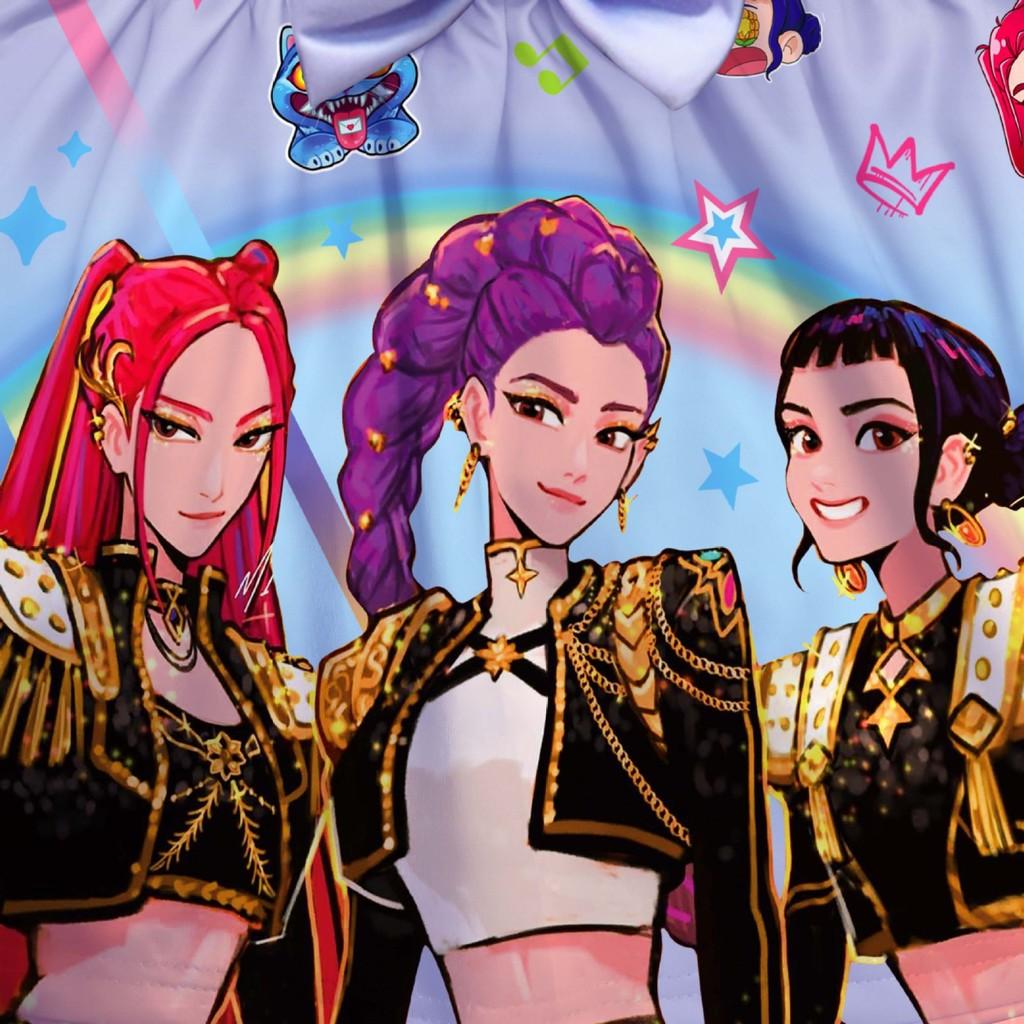 Kinder Mädchen Film POP Rumi Zoey Mira Print Ärmellos Schleife Lässig Party Prinzessin Kleid