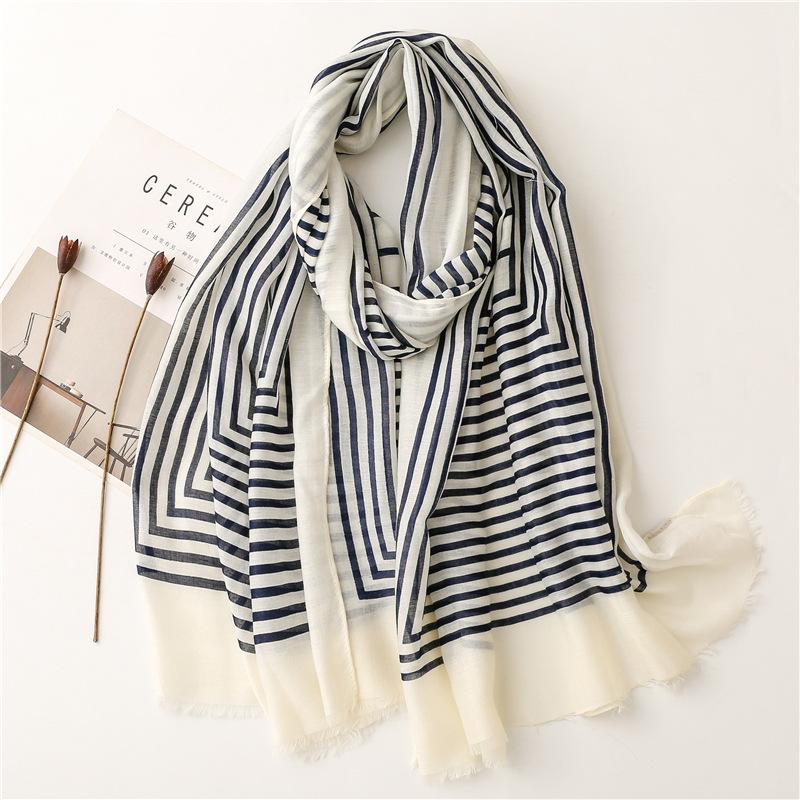 Luxury Fashion Women Viscose Scarf Ink Painting Floral Tassel Hijab Shawls and Wraps Female Foulard Echarpe Muslim Sjaal