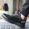 Rotating Buttons Safety Shoes Men Waterproof Work PU Boots Men Anti-smash Anti-puncture Protective Shoes Steel Toe Boots