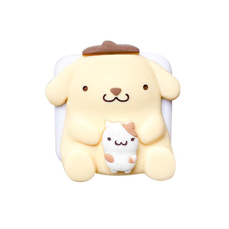 Cartoon Cute Puppy Mobile Phone Airbag Bracket Wind Back Sticker Retractable Flip Mirror Portable