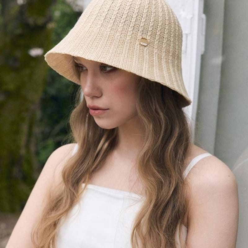 

ACCLET Full stripe Pattern bucket hat H025BE beige