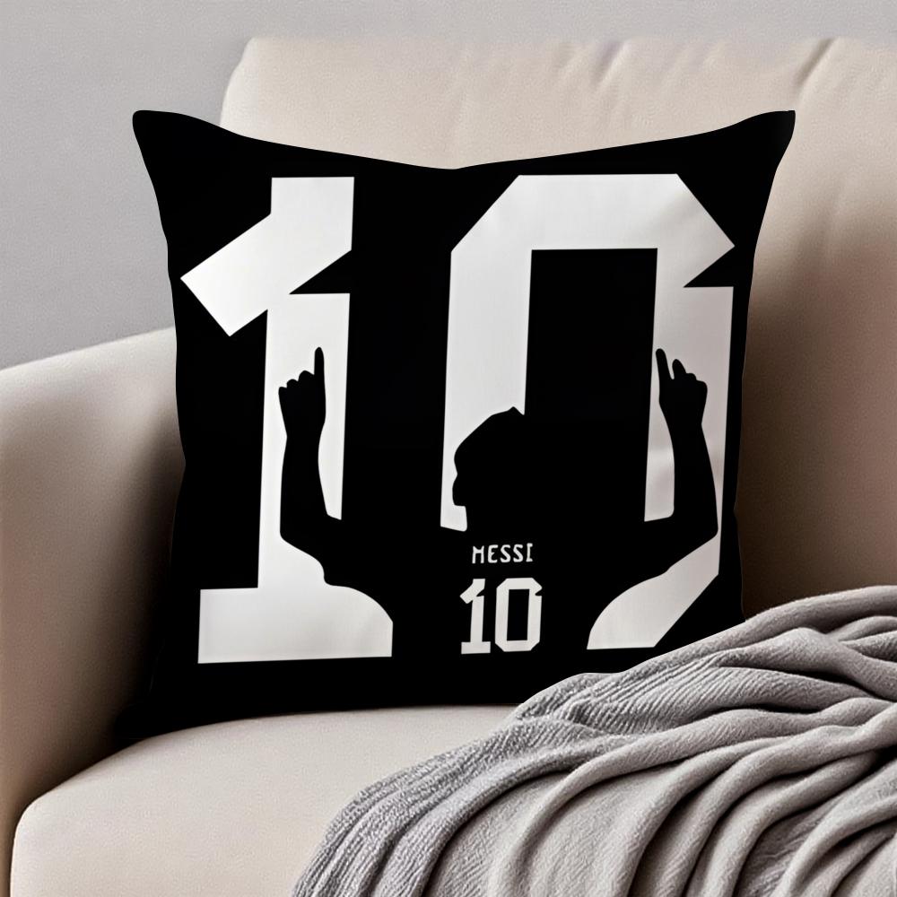 Soccer Athlete LM 10 LLionel MMessi Cushion Cover Pillowcase Antidustmite Invisible Zipper Short Plush Sofa Cushion