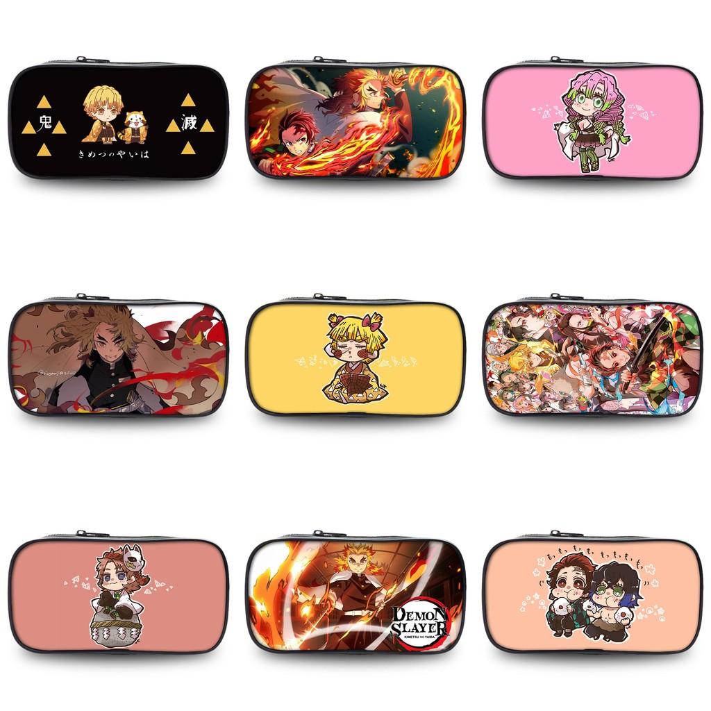 Cute Demon Slayer Pen Pouch Large Capacity Oxford Fabric Versatile Pencil Bag