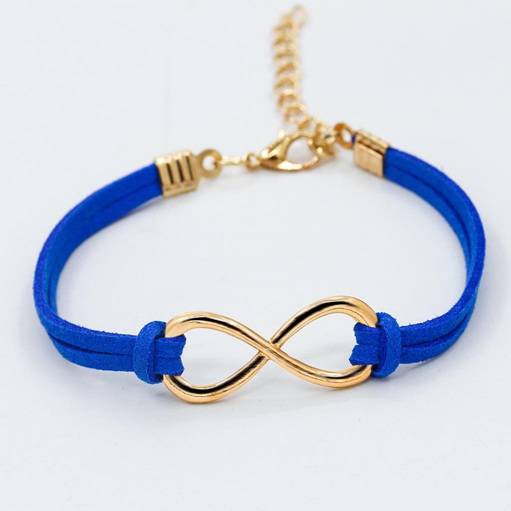 Fashion Symbol 8 Word Leather Rope Bracelet Personality Universal Bracelet Jewelry CLE