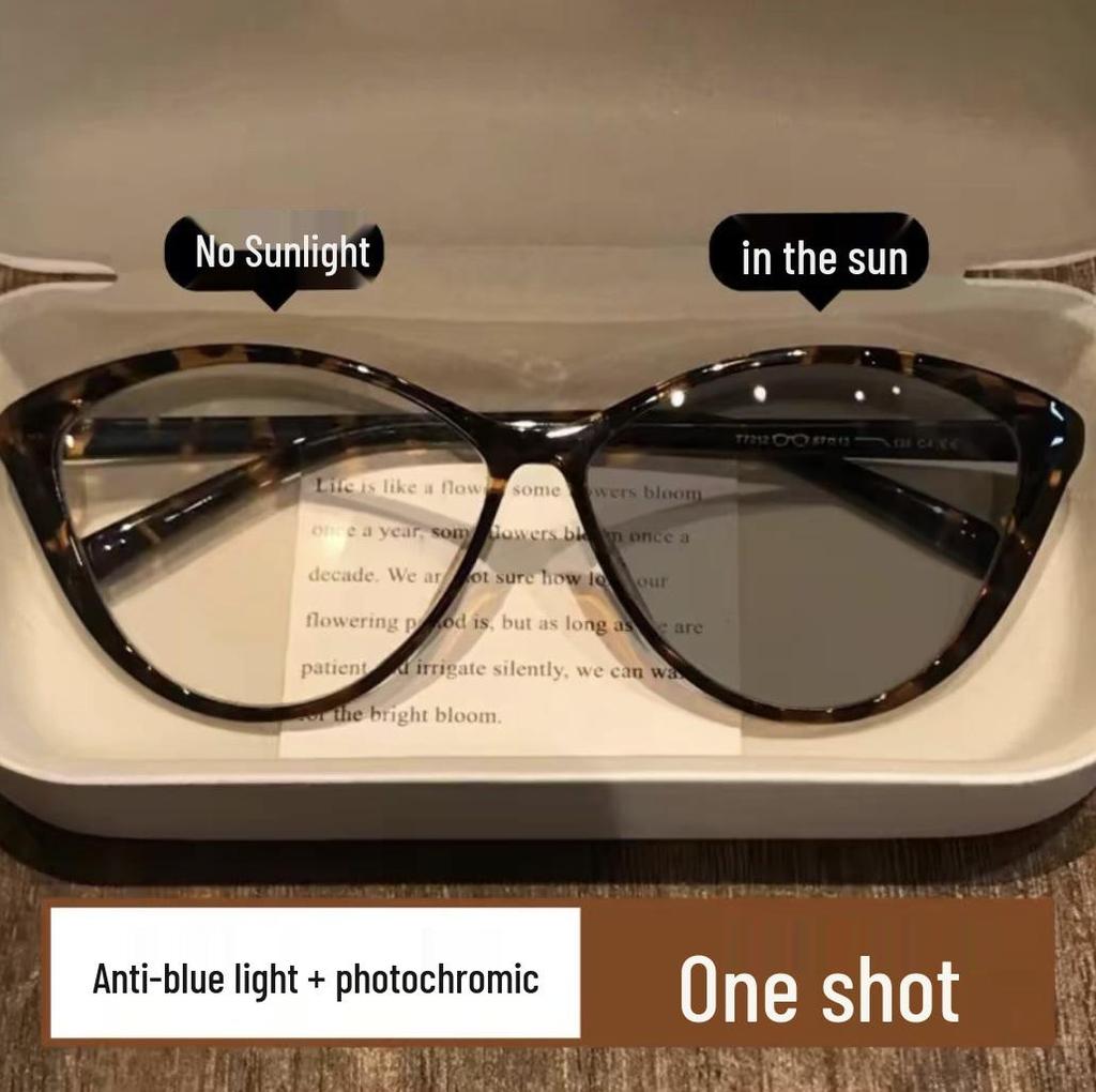 Cat-Eye Photochromic Anti-Blue Light Fashion Glasses for Commuting