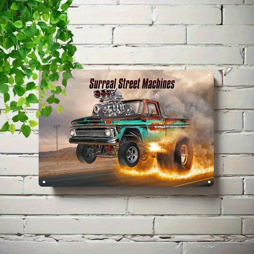 Vintage Metal Car Sign Decor Gift For Auto Lovers Garage Wall Art