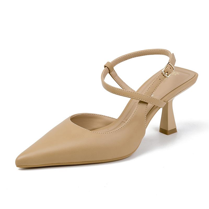 Sandals 2025 spring women's fashion single shoes pointed high heels stiletto Huizhou women's shoes 2025 spring and summer shoes