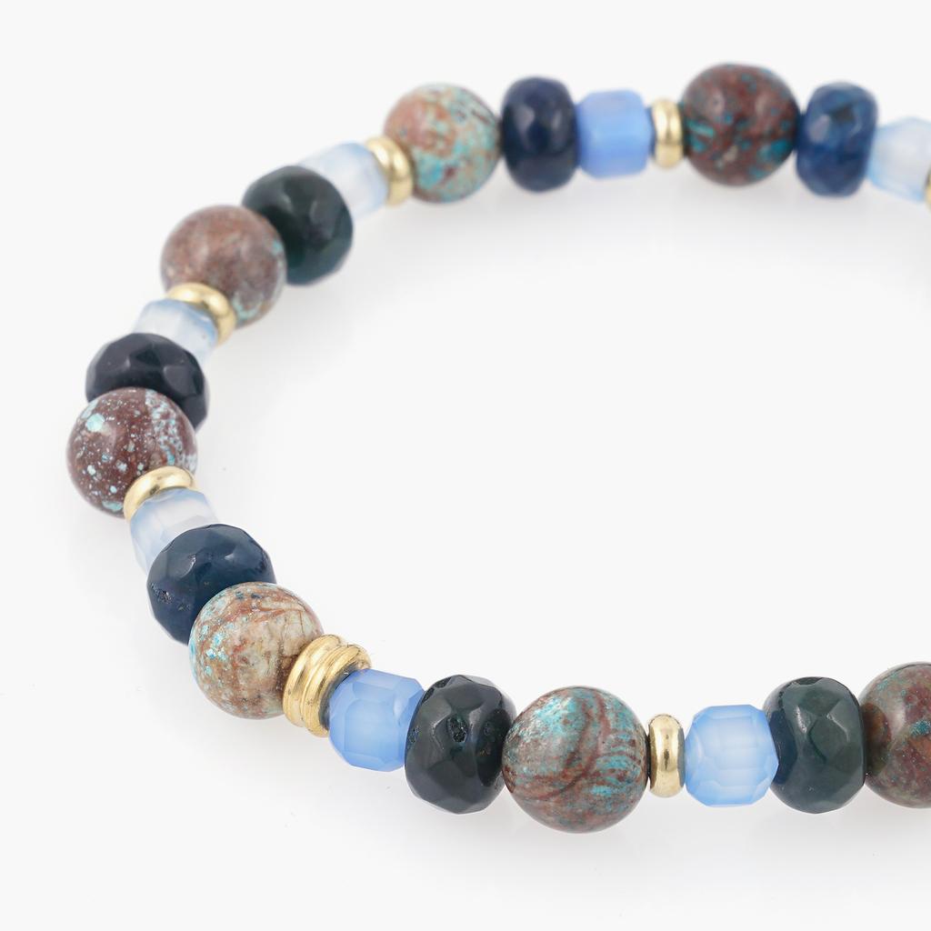Jbans Classic Triple Awesome Mixed Gemstone Bracelet (C2501Ac1225_Bl)