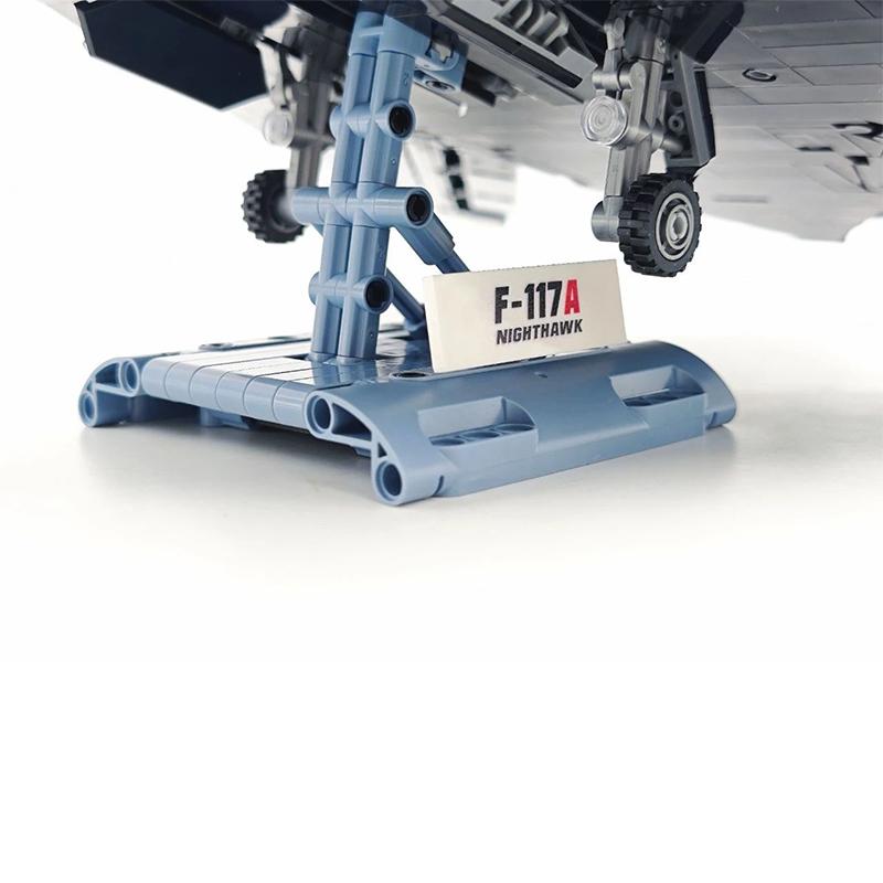 1375PCS Technical F-117A Nighthawk Attack Aircraft Building Blocks Military Stealth Fighter Bricks Toys Children Birthday Gift