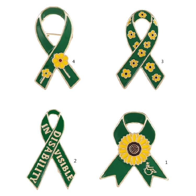 Sunflower Ribbon Brooch Metal Badge Pin for Charity Event Participants and Fashion Lover of All Ages Clothing Decors