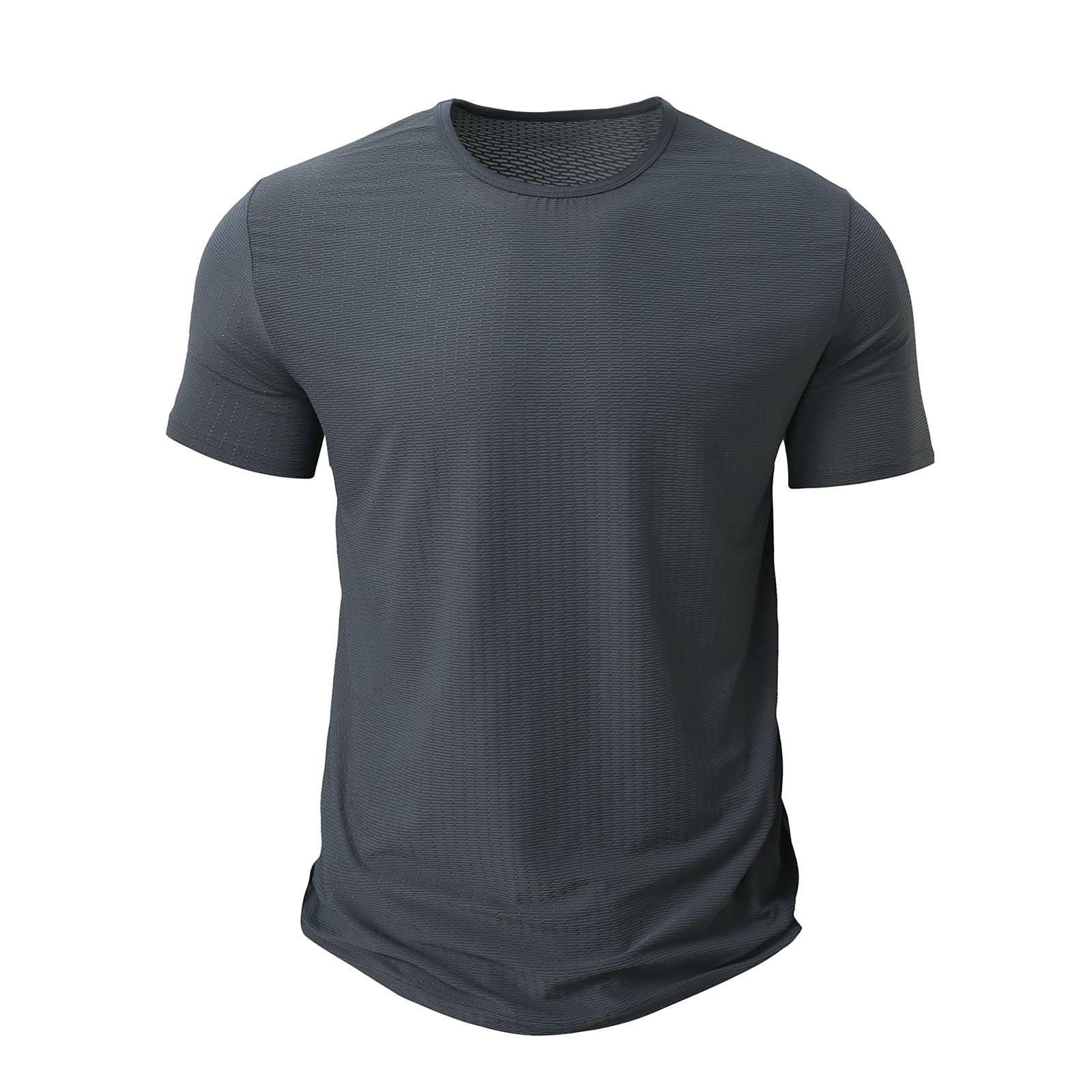 

Мужская летняя однотонная текстурированная рубашка с круглым вырезом и коротким рукавом, мужская повседневная модная рубашка M