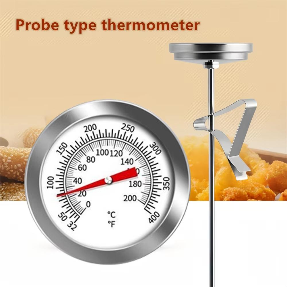 Probe Thermometer Kitchen Tools Cooking Temperature Meter 0~200C Milk Coffee Food Meat Gauge Stainless Steel