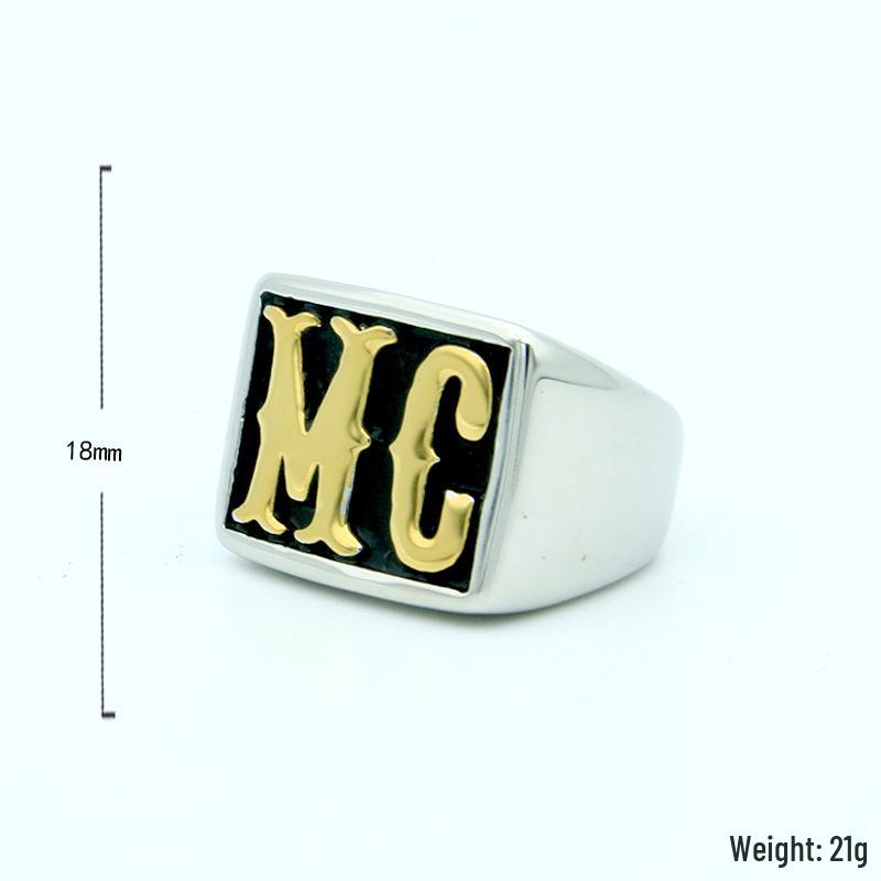 Men's European American Hip Hop Titanium Steel Punk Ring
