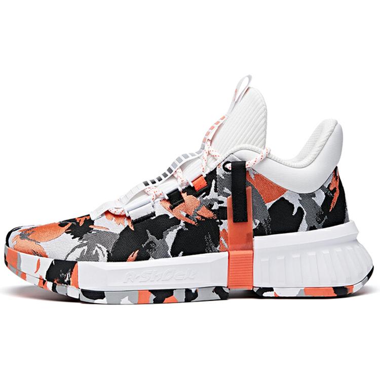 

Anta Advanced Player Collection Cushioned Slip Resistant Abrasion Resistant Mid Top Basketball Shoes Black White Orange 44.5
