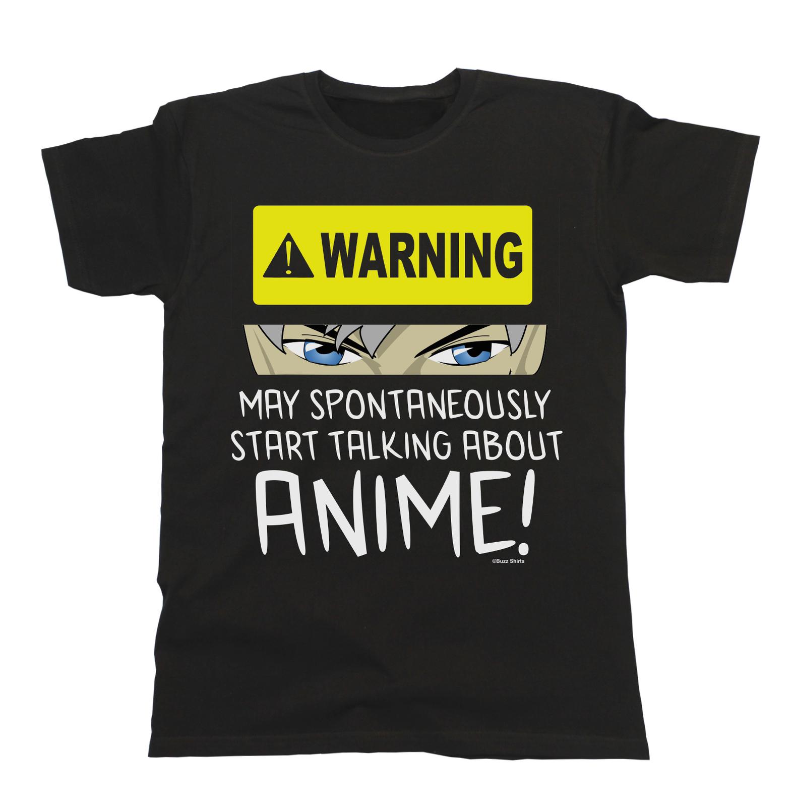 Mens Womens ANIME T-Shirt Unisex WARNING May Spontaneously Talk About S разноцветный