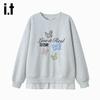 Women's Izzue It Round Neck Patch Embroidered Sweatshirt
