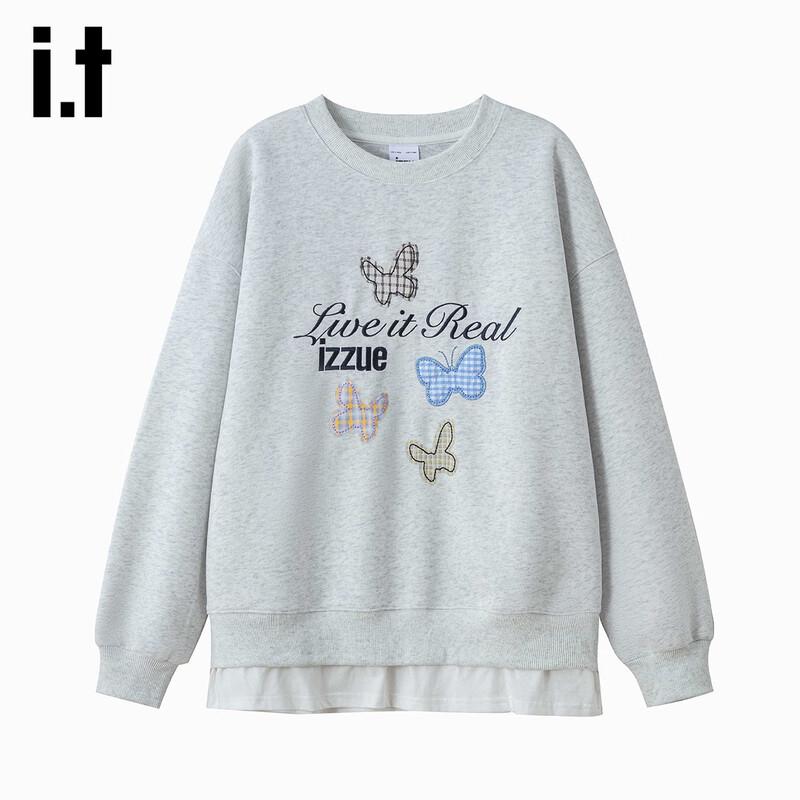 Women s Izzue It Round Neck Patch Embroidered Sweatshirt XL