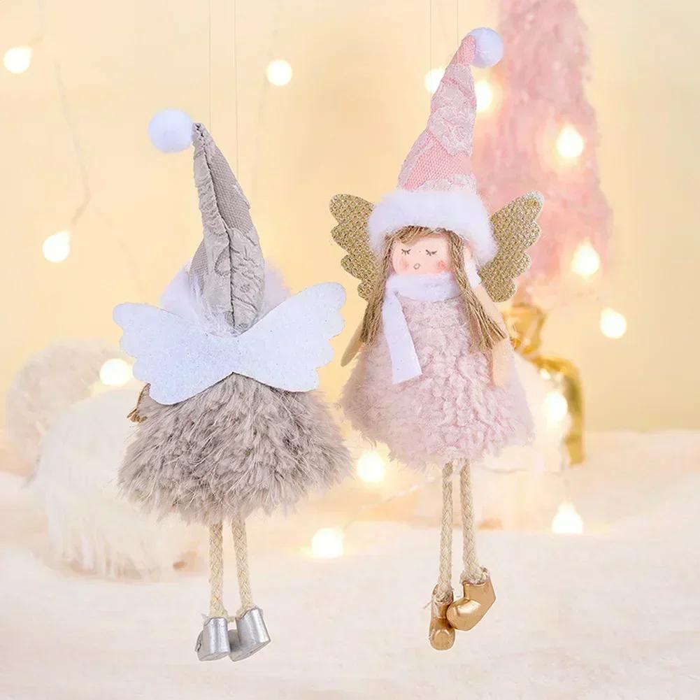 Creative Tree Ornament Christmas Angel Ornament Charming Girl Figure Delicate Fabric Material Easy To Hang Ornament