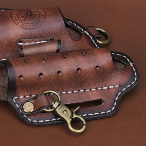 TOURBON Leather Multi-Tool Holder Belt Case for Flashlight, Pliers, and Tactical Pen