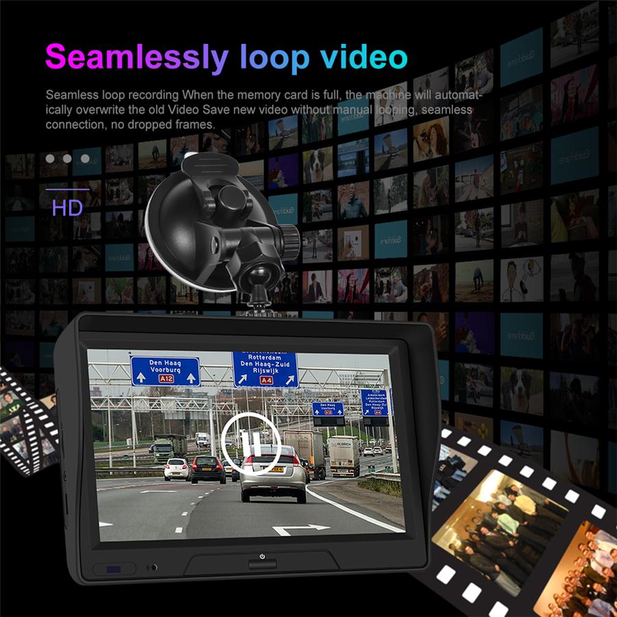 Dash Cam Portable 7" Screen Support Wireless Carplay & Android Auto +Rear Camera