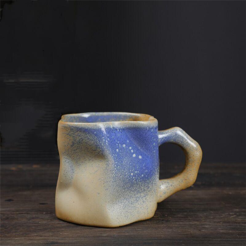 Coarse Pottery Water Cup Irregular Cup Ceramic Cup Special-Shaped Coffee Cup Home Silent Wind Home Retro Mug