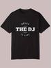 Summer Casual Short Sleeve T-shirt - Black Distressed "RELAX THE DJ IS HERE" Graphic Tee