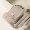 Damen Winterhandschuhe aus dickem Plüsch, modisch, warm, Wildleder, Outdoor, Guantes, Lady, Touchscreen, Fahrhandschuhe, Sport, Radfahren