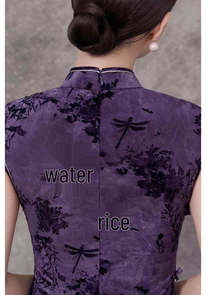 Purple Sleeveless Retro Qipao: Modern Chinese-Inspired 2025 Dress for Women