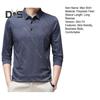 Herren Businesshemd Slim Fit Revers Langarm T-Shirt Einfarbiges Oberteil für Männer mittleren und älteren Alters für die Arbeit im Alltag