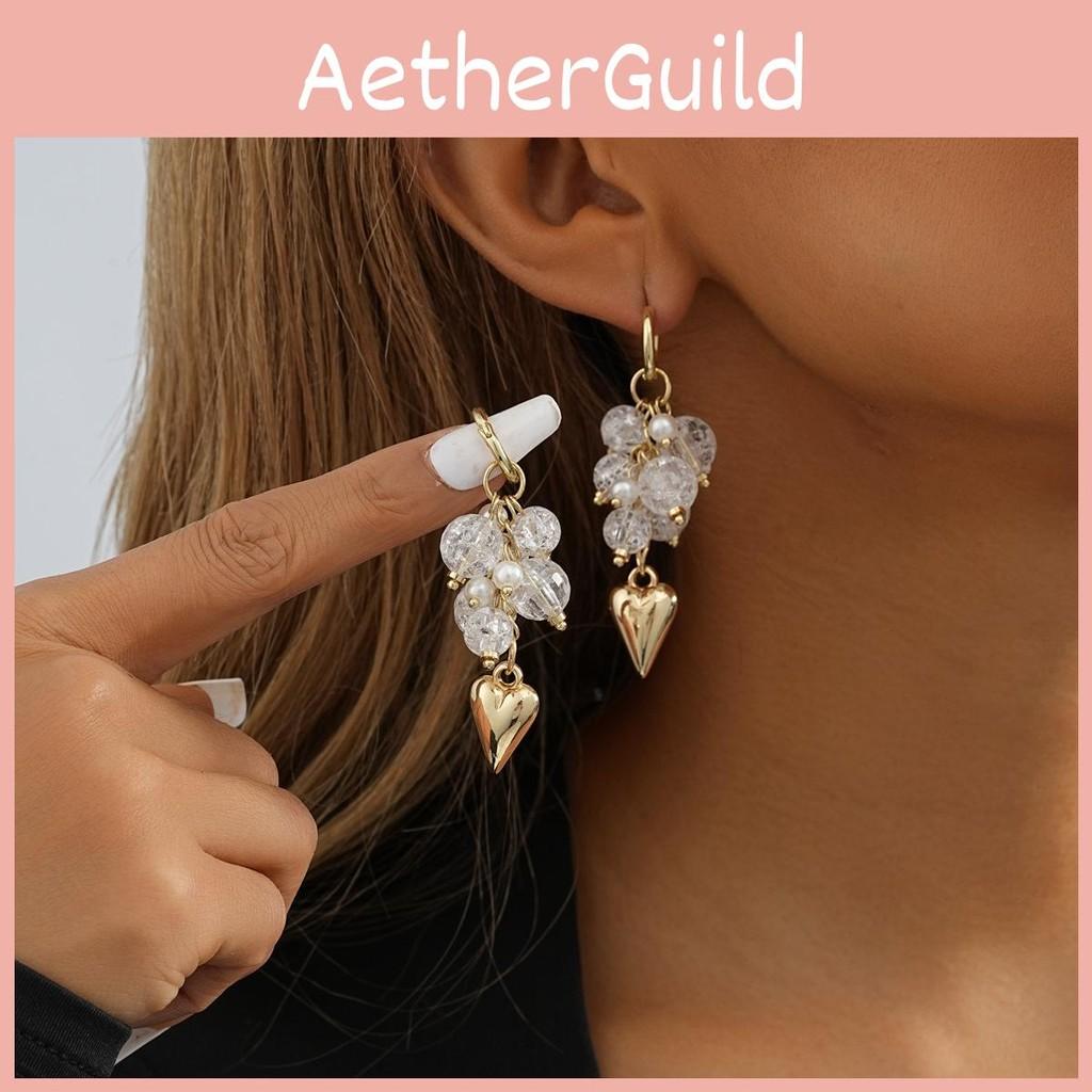 Heart Modern Geometric Earrings 2023 Trendy Gold Plated Hoops Women For