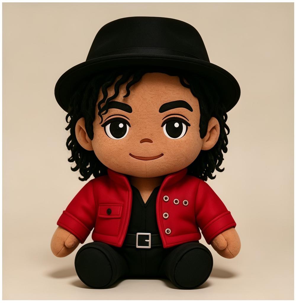 Peluche di Michael Jackson con Tessuto a Pelo Corto per Collezionisti e Bambini