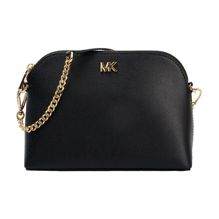 

Michael Kors Mott Solid Letter Logo Metal Chain Shoulder Strap Leather Crossbody Bag Large Women crossbody bag Black 32S9GF5C3L-001 Basic Set (Bag)