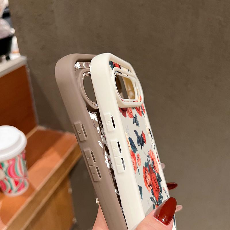 Rose Flower Pattern Plain Color Soft Silicone Phone Case for Google Pixel 9 8 Pro Xl 8a Shockproof Matte Lens Protection Anti-Fall Cover